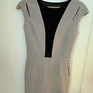 Stella & Jamie Light Taupe and Gray Mini Dress